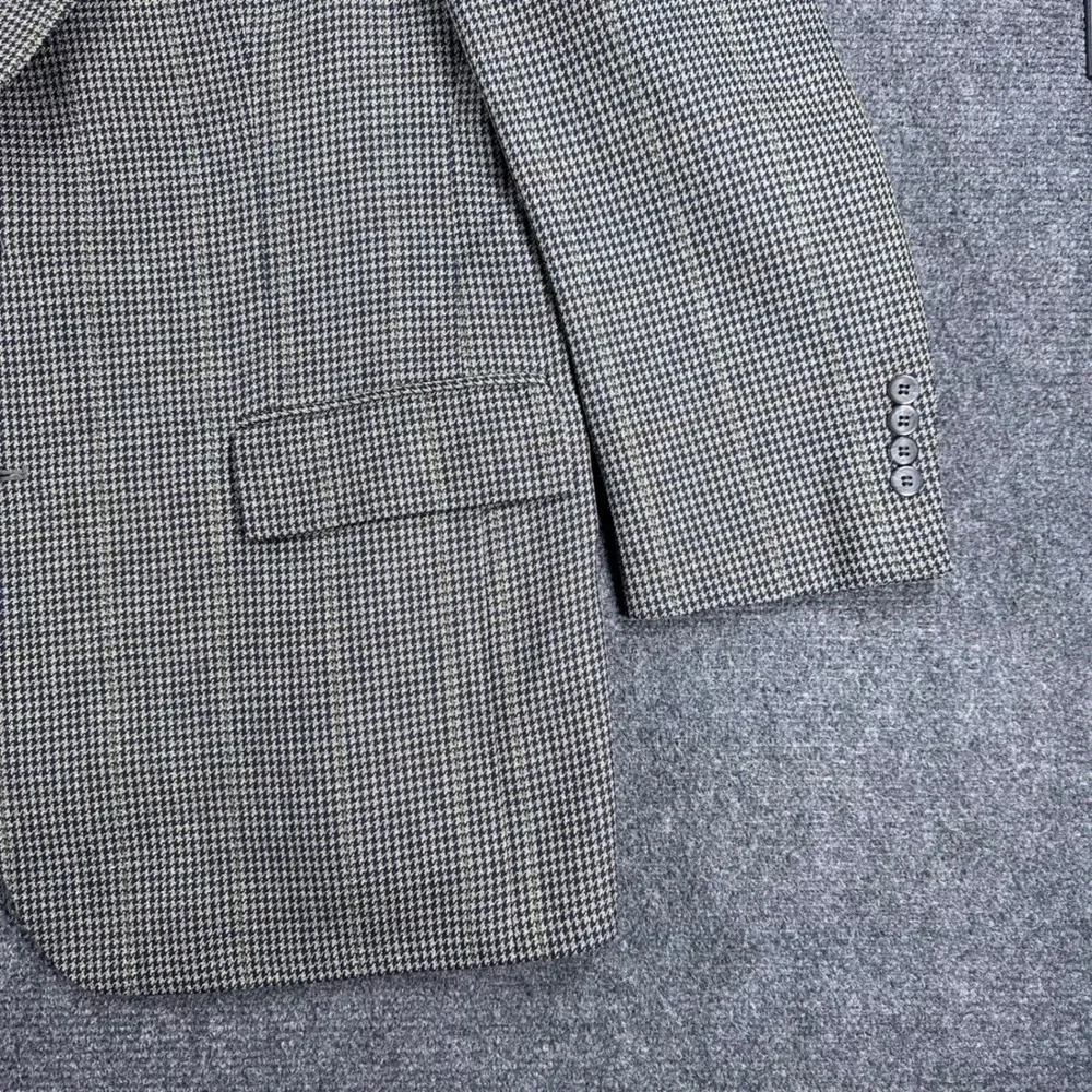 Jos. A. Bank Blazer Mens 44R 44 Regular Brown Houndstooth Wool Sport Coat Jacket